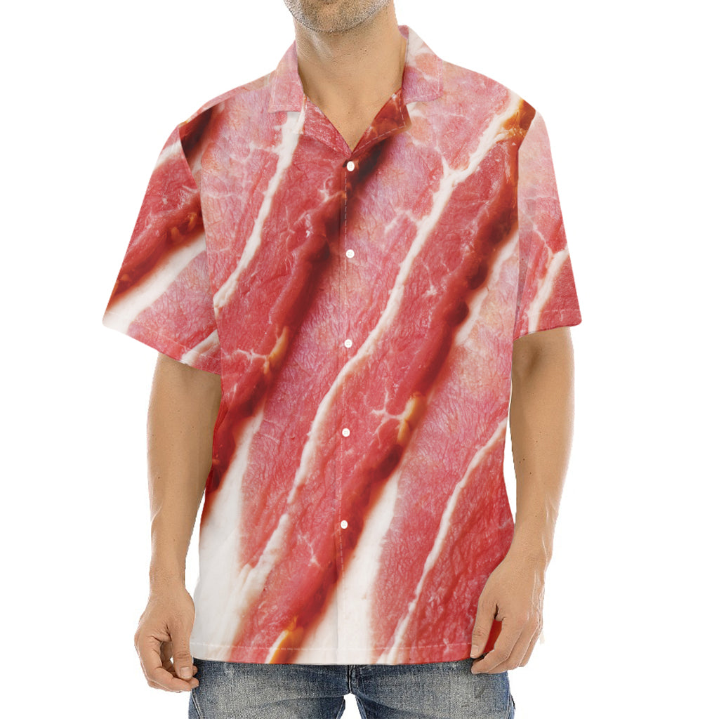 Raw Bacon Print Aloha Shirt