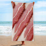 Raw Bacon Print Beach Towel