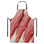 Raw Bacon Print Bib Apron With Pocket