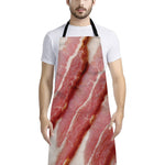 Raw Bacon Print Bib Apron With Pocket