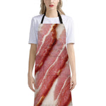 Raw Bacon Print Bib Apron With Pocket