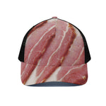 Raw Bacon Print Black Mesh Trucker Cap