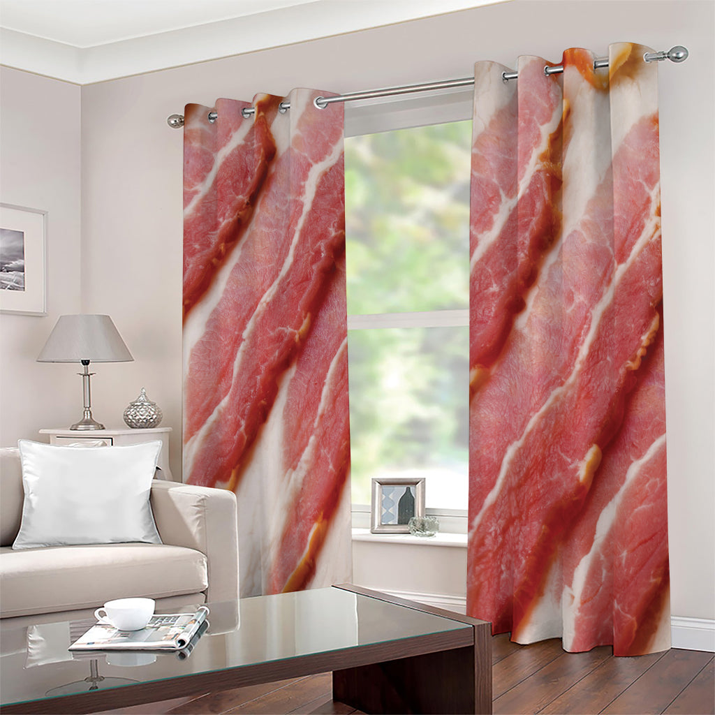 Raw Bacon Print Blackout Grommet Curtains