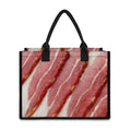 Raw Bacon Print Canvas Tote Bag