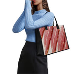 Raw Bacon Print Canvas Tote Bag