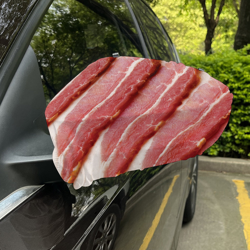 Raw Bacon Print Car Side Mirror Covers