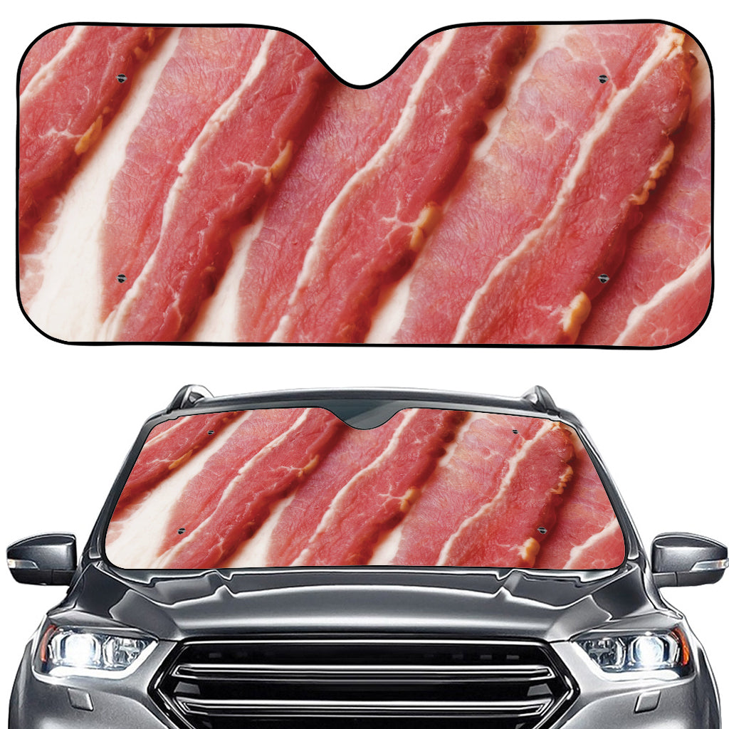 Raw Bacon Print Car Windshield Sun Shade