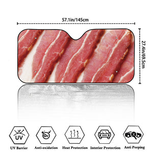 Raw Bacon Print Car Windshield Sun Shade