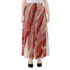 Raw Bacon Print Chiffon Maxi Skirt