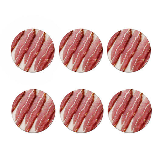 Raw Bacon Print Coaster Set