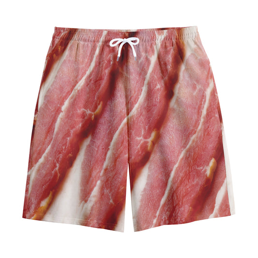 Raw Bacon Print Cotton Shorts