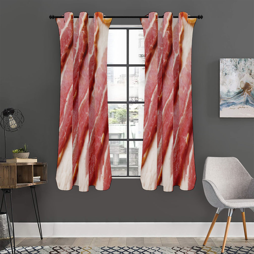 Raw Bacon Print Curtain