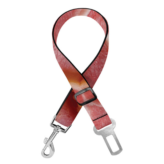 Raw Bacon Print Dog Seat Belt
