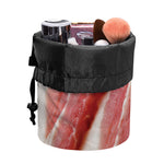Raw Bacon Print Drawstring Makeup Bag