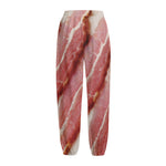 Raw Bacon Print Fleece Lined Knit Pants