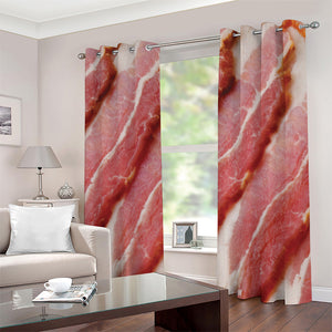 Raw Bacon Print Grommet Curtains