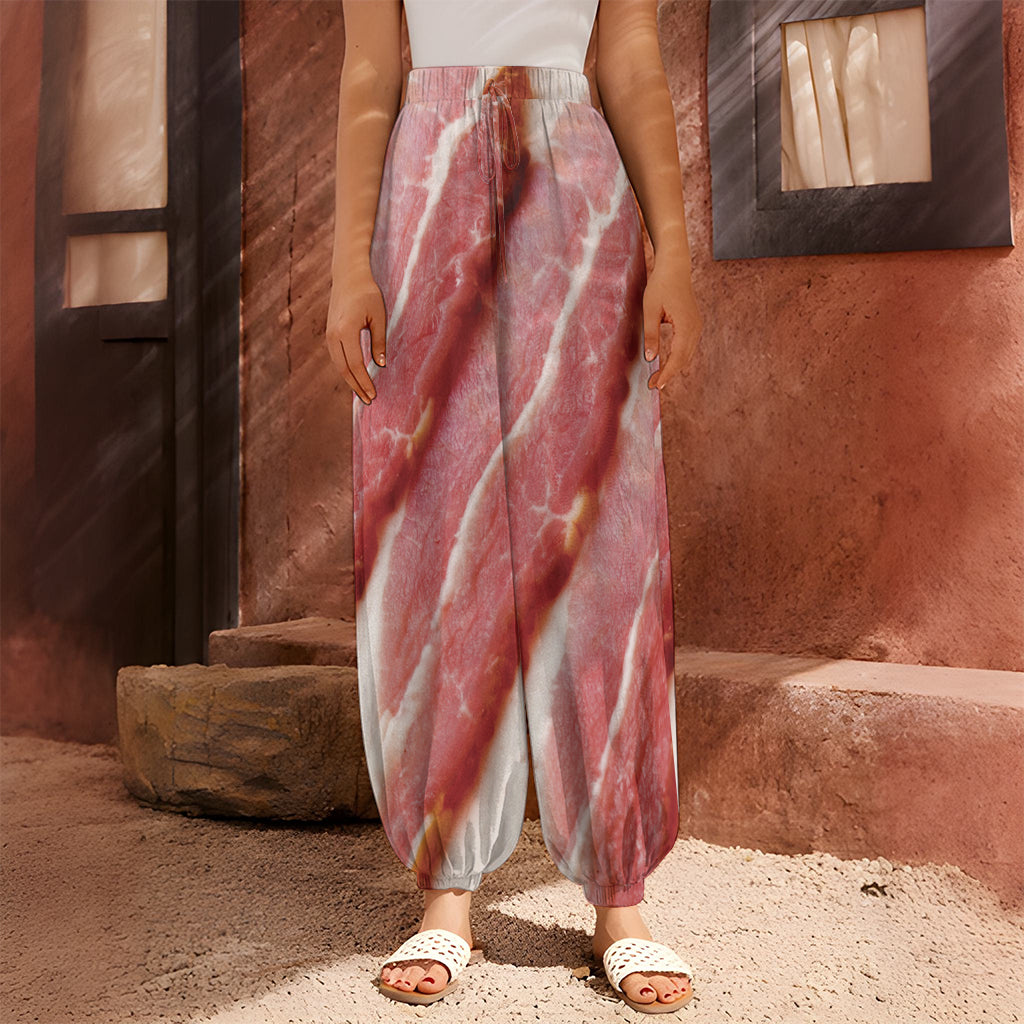 Raw Bacon Print Harem Pants