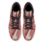 Raw Bacon Print High Top Leather Sneakers