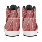 Raw Bacon Print High Top Leather Sneakers
