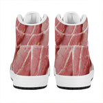 Raw Bacon Print High Top Leather Sneakers