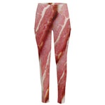 Raw Bacon Print High-Waisted Pocket Leggings