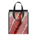Raw Bacon Print Insulated Lunch Tote