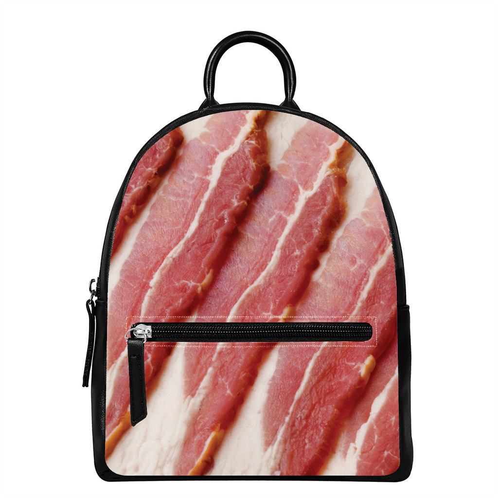 Raw Bacon Print Leather Backpack