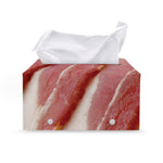 Raw Bacon Print Leather Tissue Box Cover