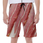 Raw Bacon Print Men's Beach Shorts