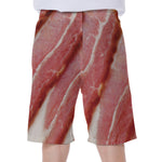 Raw Bacon Print Men's Beach Shorts