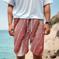 Raw Bacon Print Men's Cargo Shorts