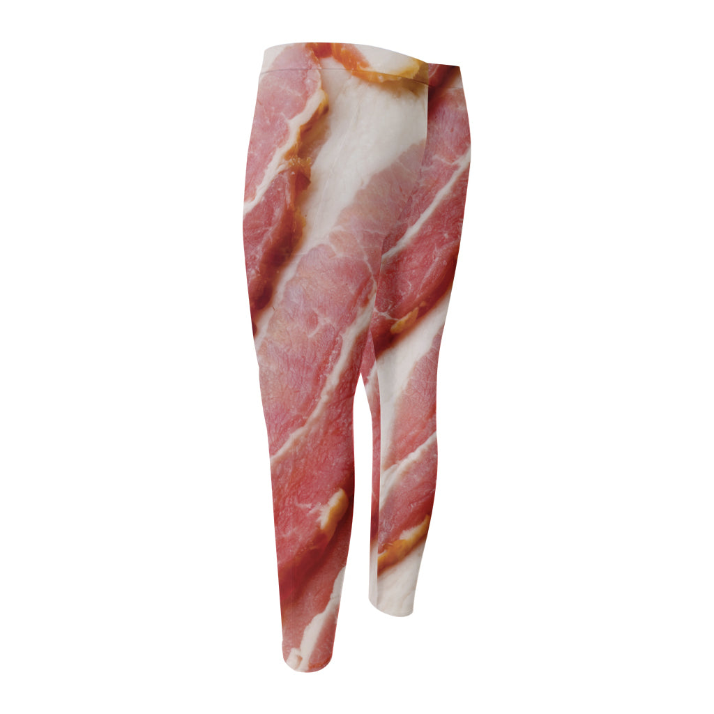 Raw Bacon Print Men's Compression Pants