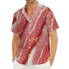 Raw Bacon Print Men's Deep V-Neck Shirt