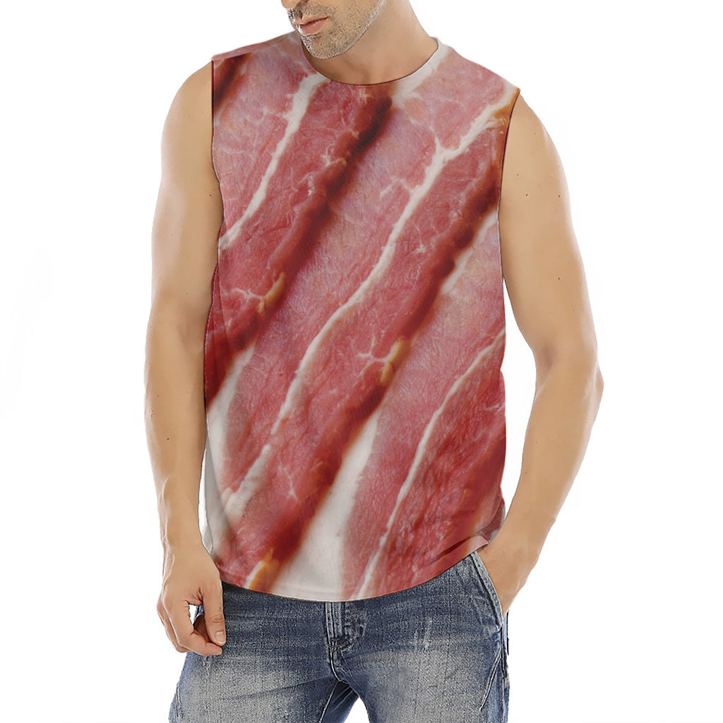 Raw Bacon Print Men's Fitness Tank Top