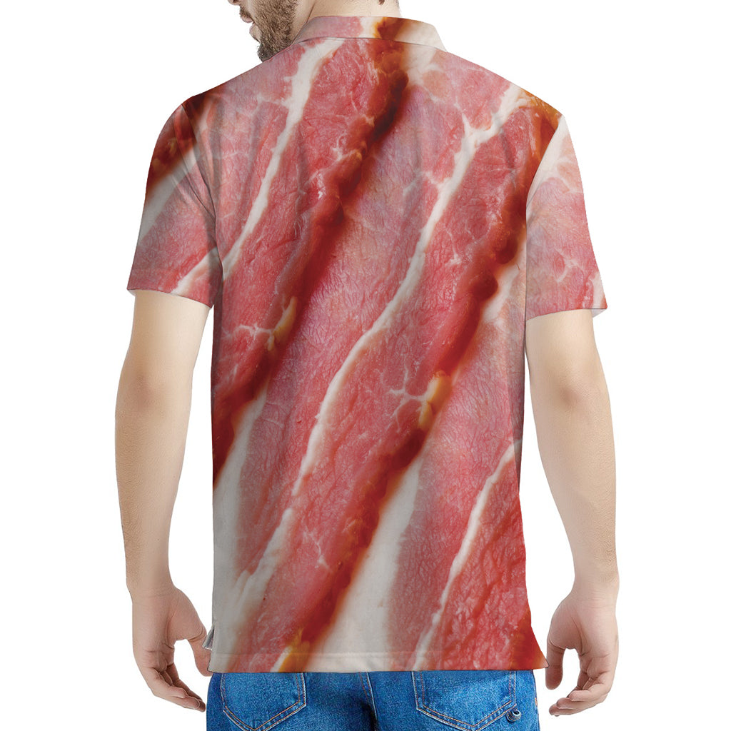 Raw Bacon Print Men's Polo Shirt