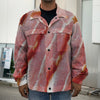 Raw Bacon Print Men's Shirt Jacket