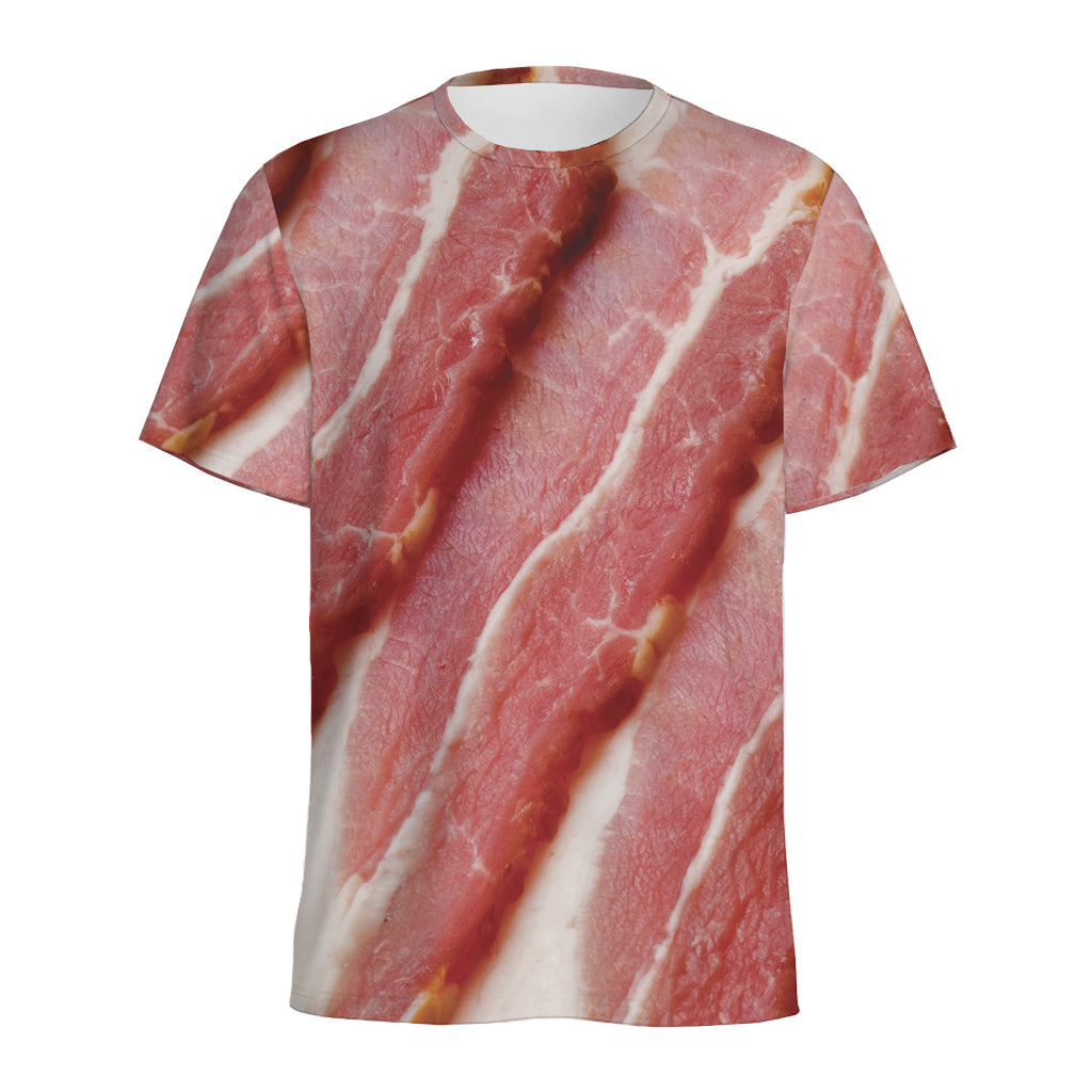 Raw Bacon Print Men's Sports T-Shirt