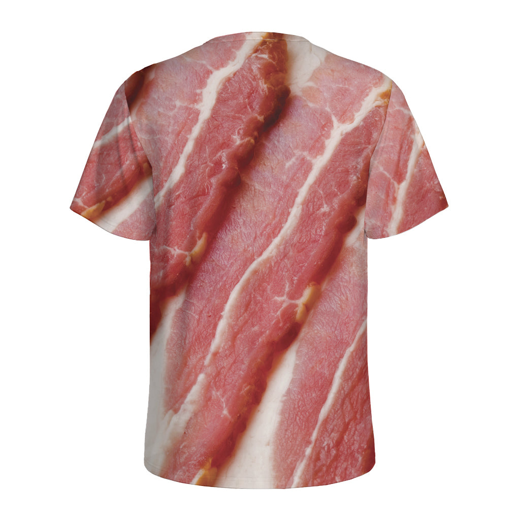 Raw Bacon Print Men's Sports T-Shirt