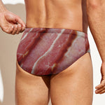 Raw Bacon Print Men's Swim Briefs