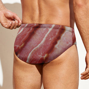 Raw Bacon Print Men's Swim Briefs