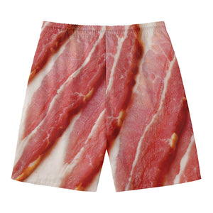 Raw Bacon Print Men's Swim Trunks