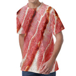 Raw Bacon Print Men's Velvet T-Shirt