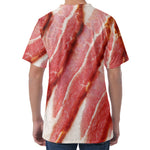 Raw Bacon Print Men's Velvet T-Shirt