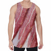 Raw Bacon Print Men's Velvet Tank Top