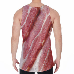 Raw Bacon Print Men's Velvet Tank Top