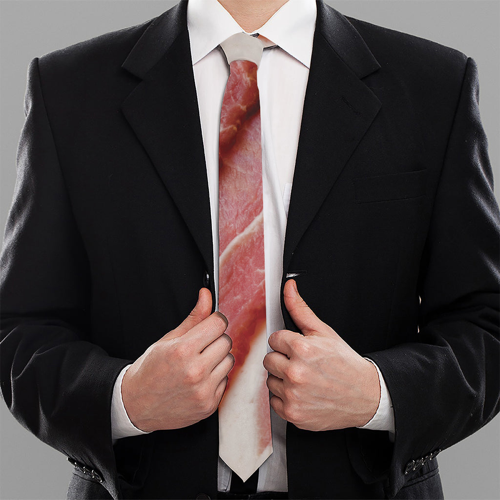 Raw Bacon Print Necktie