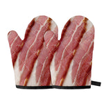 Raw Bacon Print Oven Mitts