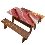 Raw Bacon Print Picnic Table Cover
