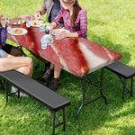 Raw Bacon Print Picnic Table Cover