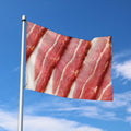 Raw Bacon Print Polyester Flag